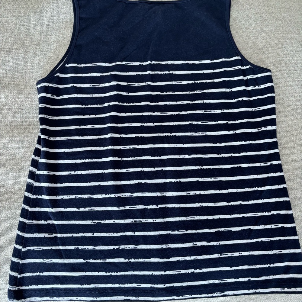 Ruby Rd. Navy and White Striped Tank - Picture 4 of 4